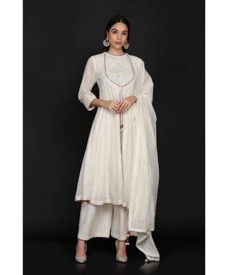 Angrakha Kurta With Farshi And Dupatta 1