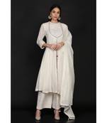 Angrakha Kurta With Farshi And Dupatta