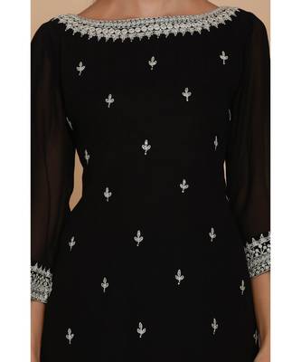 Black Short Tunic With Sharara 4