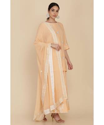  Muskmelon Short Tunic With Sharara And Dupatta 2