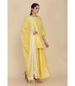 ANJU HARLEEN SUNSHINE YELLOW SHORT TUNIC WITH SHARARA AND DUPATTA