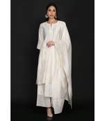  Ivory Tunic Farshi And Dupatta With Cross