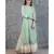 ANJU HARLEEN SEA BLUE PINTUCKS TUNIC WITH IVORY GHARARA