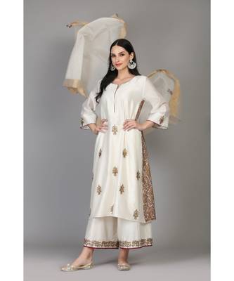 Side Banarasi Kali Tunic With Farshi And Dupatta 1
