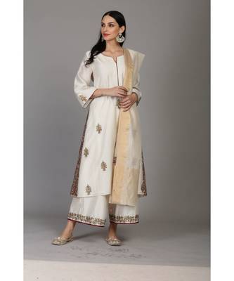 Side Banarasi Kali Tunic With Farshi And Dupatta 2