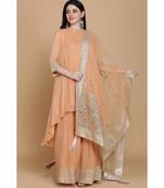 Georgette Asymetrical Tunic With Sharara And Dupatta