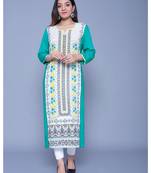 Light-green printed rayon kurtas-and-kurtis