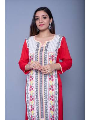 Red printed rayon kurtas-and-kurtis 2