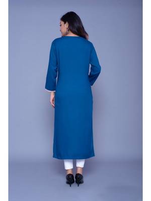 Blue printed rayon kurtas-and-kurtis 3