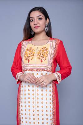 Red printed rayon kurtas-and-kurtis 2