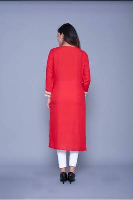 Red printed rayon kurtas-and-kurtis 3