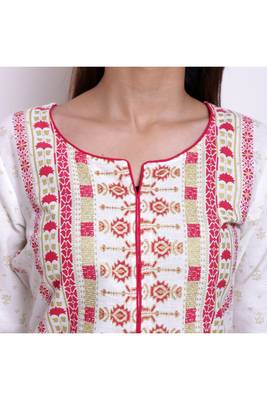 Off-white printed cotton kurtas-and-kurtis 2