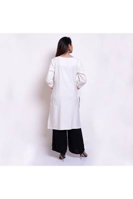 Off-white printed cotton kurtas-and-kurtis 3