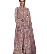 Pink embroidered net salwar