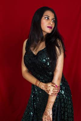 House Of Sitara Bottle Green sequin embellished long gown online 3