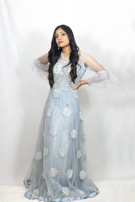 House Of Sitara Powder Blue Long Net Gown Online 2