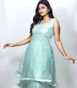 House Of Sitara Light Blue heavy embroidery long gown online