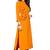 Leaf Mustard Yellow Embroidery Work and Mandarin Colla Straight Kurta for Women