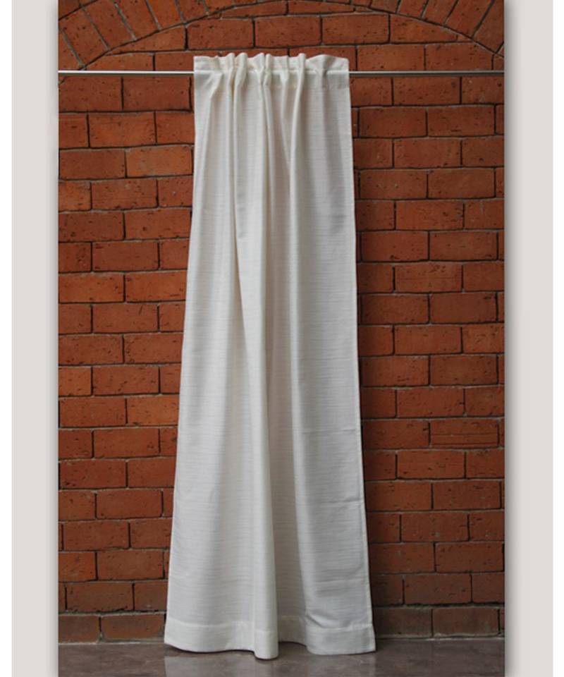 Self Textured White Rust Sheer Curtain