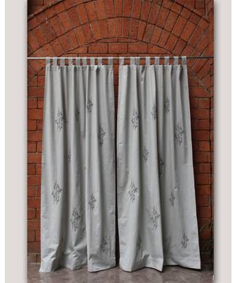 Hand embroidered Grey Sheer Curtain 2