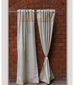 Brocade patchwork Off White Gold Curtain