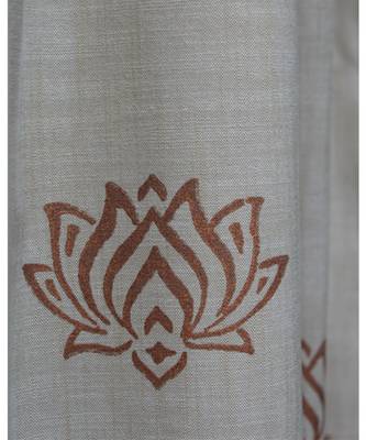 Block printed antique copper khadi print Cream Curtain 4