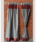 Brocade patchwork Deep Red Grey curtain