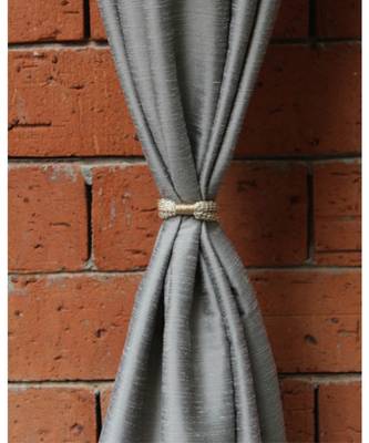 Brocade patchwork Deep Red Grey curtain 4