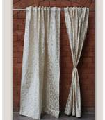 Self Textured Cream Curtain