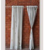 Block printed antique copper khadi print Light Green Curtain