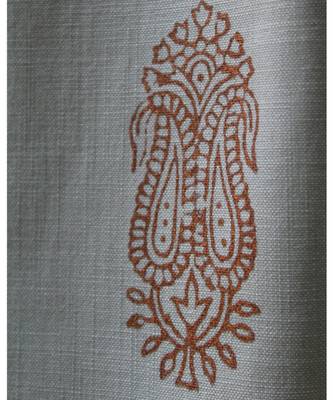 Block printed antique copper khadi print Light Green Curtain 6