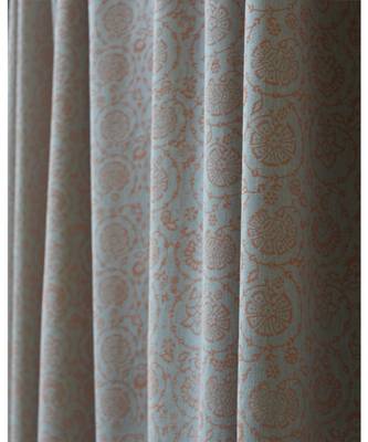 Block printed antique silver khadi print Grey Curtain 3