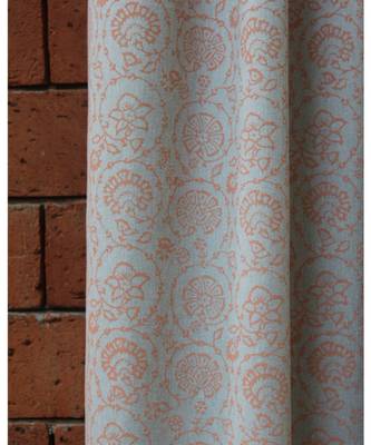 Block printed antique silver khadi print Grey Curtain 4