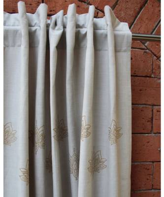 Block printed antique gold khadi print Beige Curtain 3