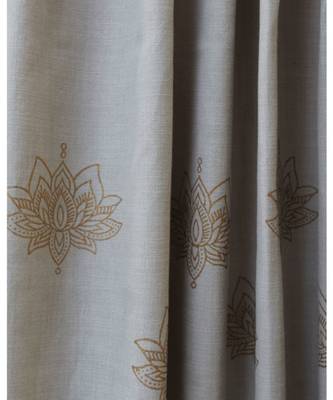 Block printed antique gold khadi print Beige Curtain 4