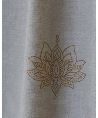 Block printed antique gold khadi print Beige Curtain 5