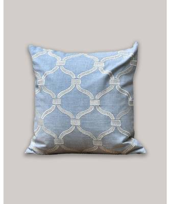 Zeba Embroidered Light Blue Cushion Cover 1