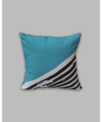 Zeba Digital print Sky Blue Black Cushion cover 1