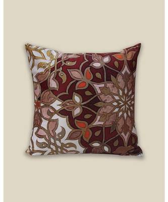 Zeba Digital print velvet Off White Green cushion cover 1