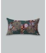 Zeba Digital print Green Cushion cover