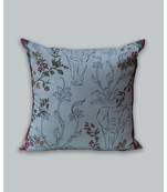 Zeba Digital print With Hand embroidered Light Green Cushion cover