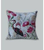 Zeba Digital print With Hand embroidered Off White Cushion cover