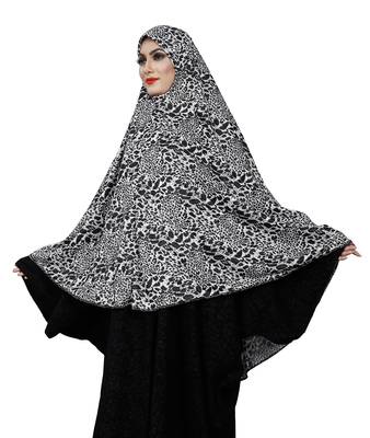 JSDC Women's Stitched Animal Printed Viscose Lycra Chaderi Hijab Makhna 4