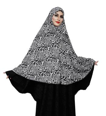 JSDC Women's Stitched Animal Printed Viscose Lycra Chaderi Hijab Makhna 5