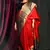 Scarlet red woven silk saree with blouse
