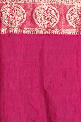 Sky blue woven silk saree with blouse 4