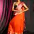 Orange woven silk saree with blouse