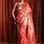 Red woven silk saree with blouse