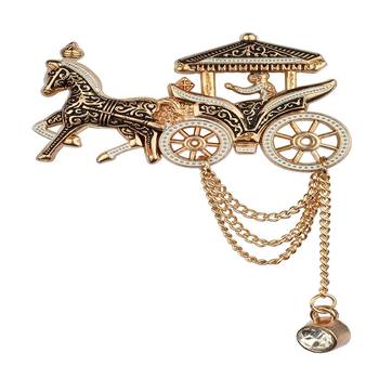 Gold crystal brooch 1