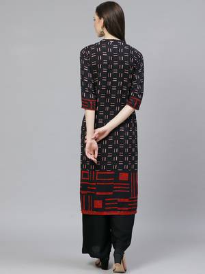 Black printed liva ethnic-kurtis 2